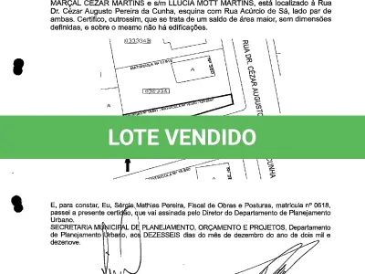 LOTE 001 - FRAÇÃO DE TERRENO URBANO