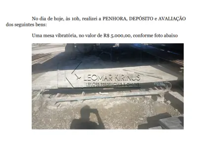 LOTE 001 - MESA VIBRATÓRIA